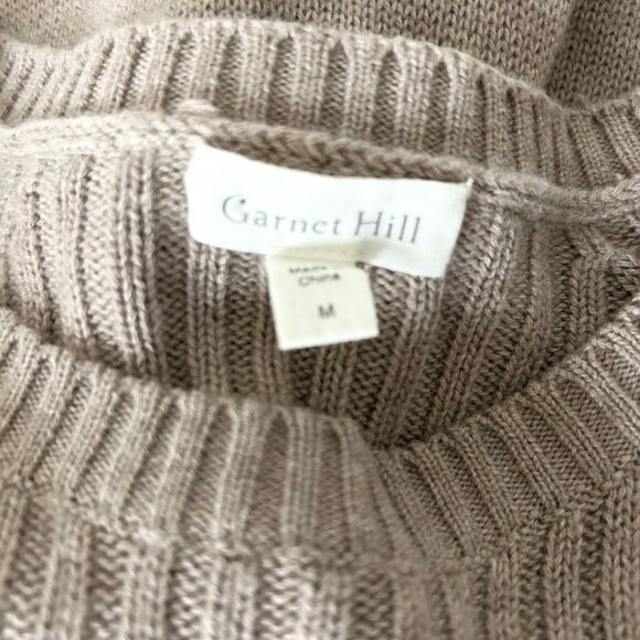 Garnet Hill Cashmere & Cotton Rib-Detail Sweater Dress Tan Size Medium - Picture 5 of 6